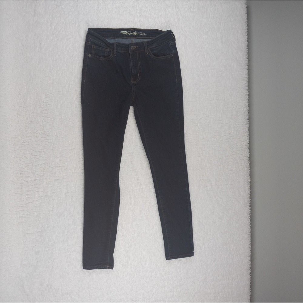 Old Navy Rockstar Mid Rise Skinny Jeans Womens 6R Dark Wash Blue Stretch Denim